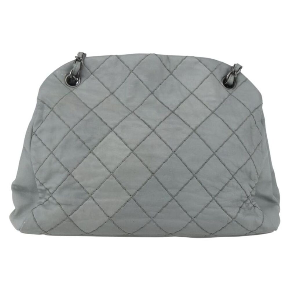 Chanel Just Mademoiselle Quilted Leather Gray Leather Shoulder Bag Bag